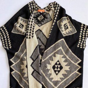 ONE A Womens Size S Black and Beige Cardigan